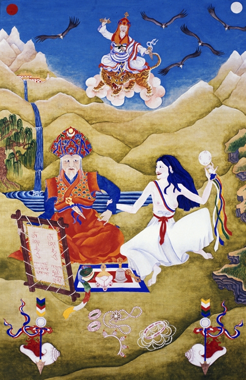 Aro History Thangka – Aro Lingma with ’a-Shul Pema Legden.